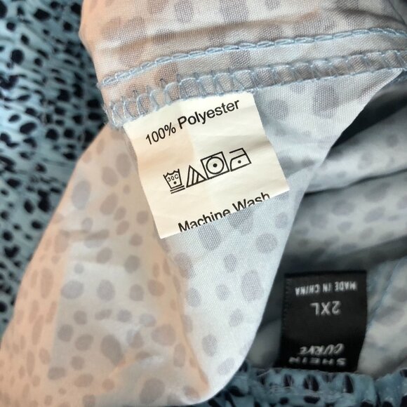 Shein Curve Blue & Black Polka Dot Drawstring Shorts 2XL - Picture 4 of 4